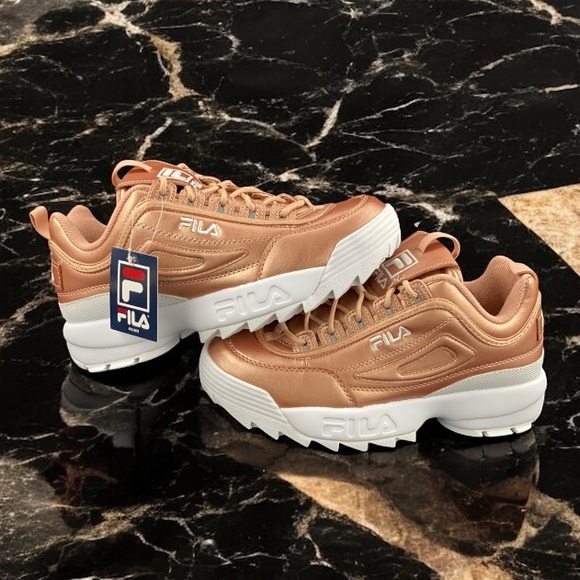 Fila Disruptor 2 Premium Metallic Rose Gold Women's Shoes Sneaker Size 9.5 - Picture 2 of 11